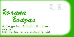 roxana bodzas business card